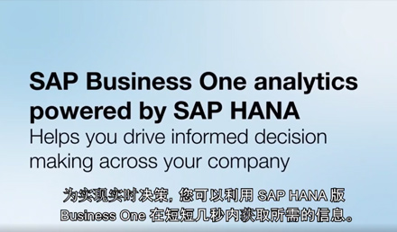 SAP Business One HANA讓您的決策更簡單、準確